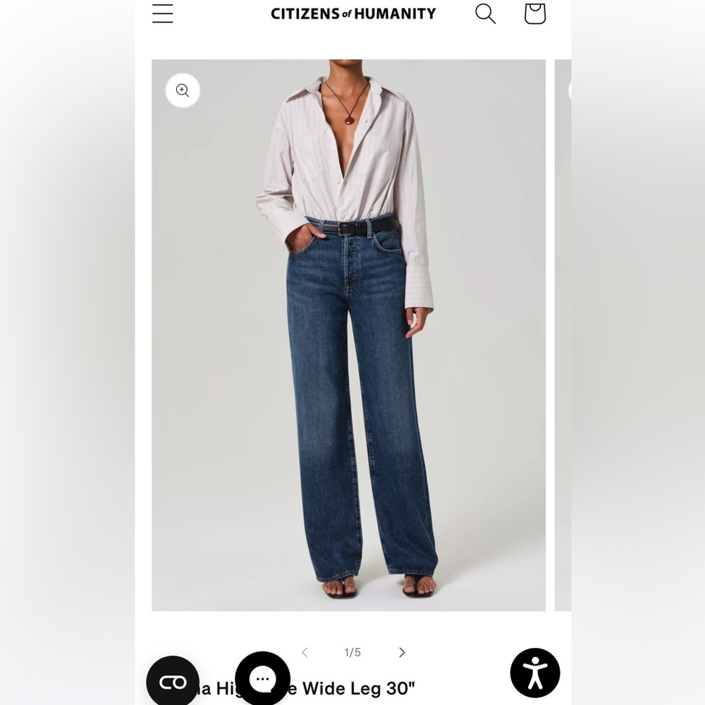 Citizens of humanity Annina wide leg Jean size 28